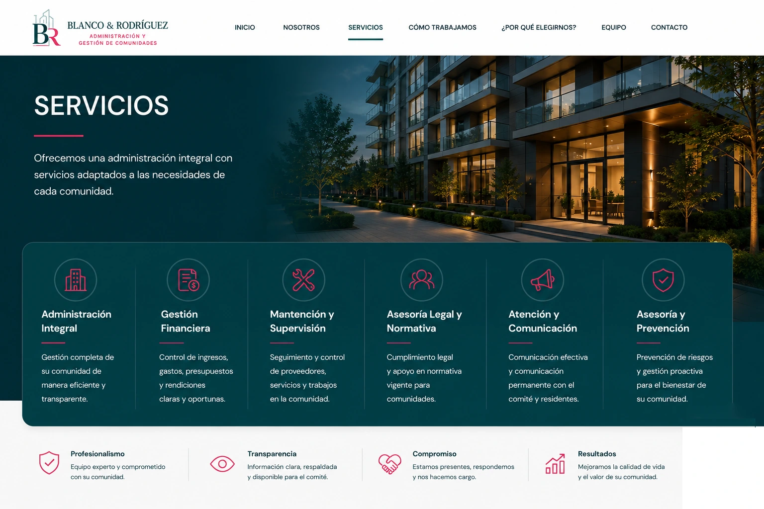 Servicios de administración de comunidades